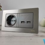 Ổ cắm âm tường Tenko TK-F71-B-108 chuẩn Đức kèm USB_3