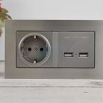 Ổ cắm âm tường Tenko TK-F71-B-108 chuẩn Đức kèm USB_3
