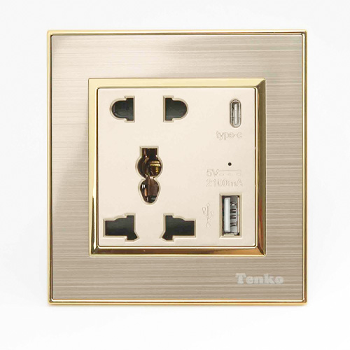 Ổ cắm âm tường USB Tenko TK-F66-B9-45