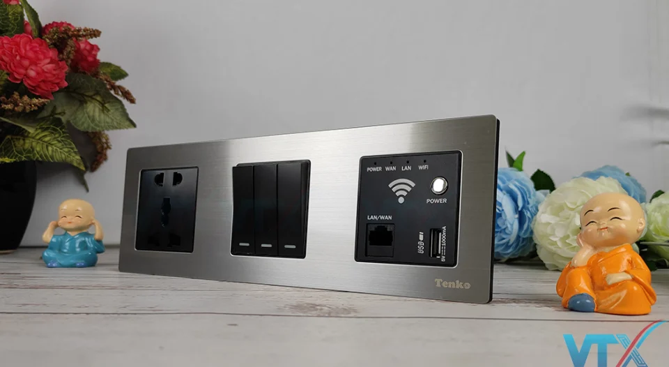 Ổ cắm công tắc âm tường 3 Module Tenko TK-HT3N