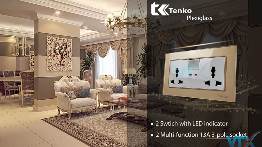 Ổ cắm điện Tenko TK-F71-D-115 chống giật