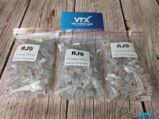 Hạt đầu bấm RJ9 4 chân đồng China