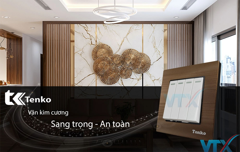 Công tắc âm tường 4 công tắc Tenko TK-F71-C-04