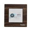 Ổ cắm cáp đồng trục và mạng âm tường Tenko TK-F71-A-51-2