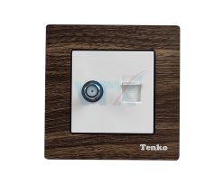 Ổ cắm cáp đồng trục và mạng âm tường Tenko TK-F71-A-51-2