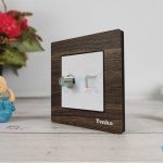 Ổ cắm cáp đồng trục và mạng âm tường Tenko TK-F71-A-51-2