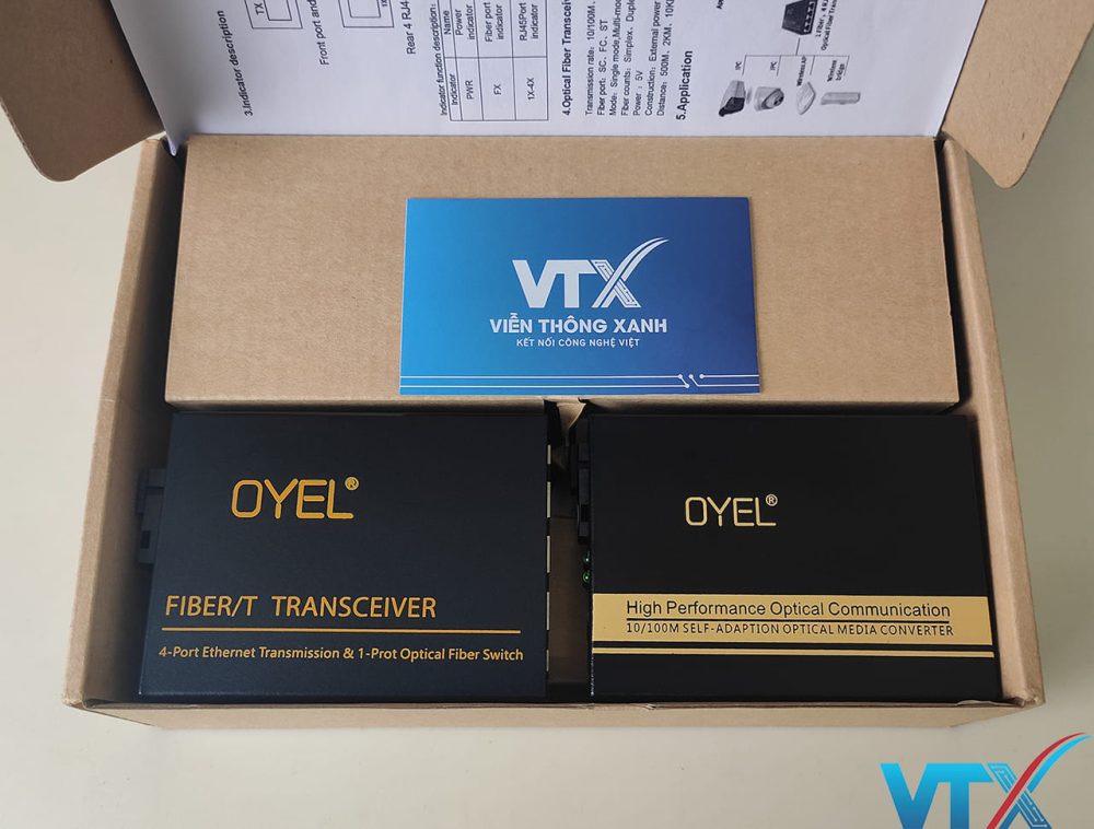 Media converter quang 1 vào 4 ra 10/100Mbps OYEL PN: EL-1001A/B