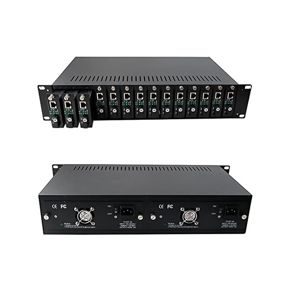 Bộ khung nguồn tập trung converter quang 14 cổng Upcom MW-R14