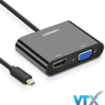 Cáp chuyển đổi Micro HDMI to VGA và HDMI + Audio Ugreen PN: 30355