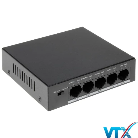 Switch PoE Dahua 5 port 100Mbps DH-PFS3005-4P-58