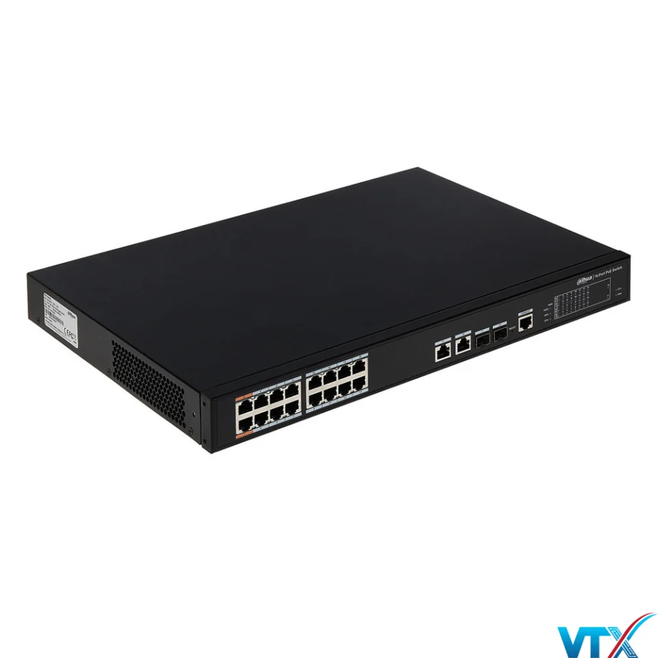 Switch Công nghiệp Dahua 16 port PoE + 2 SFP DH-PFS4218-16ET-190 (1)