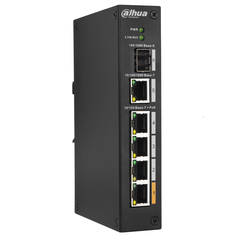Switch Công nghiệp Dahua 6 port PoE 100Mbps DH-PFS3106-4ET-60