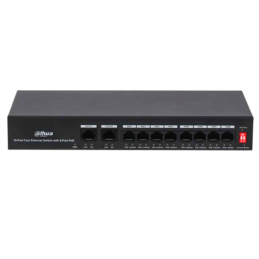 Switch PoE Dahua 10 port 100Mbps DH-PFS3010-8ET-65 (1)