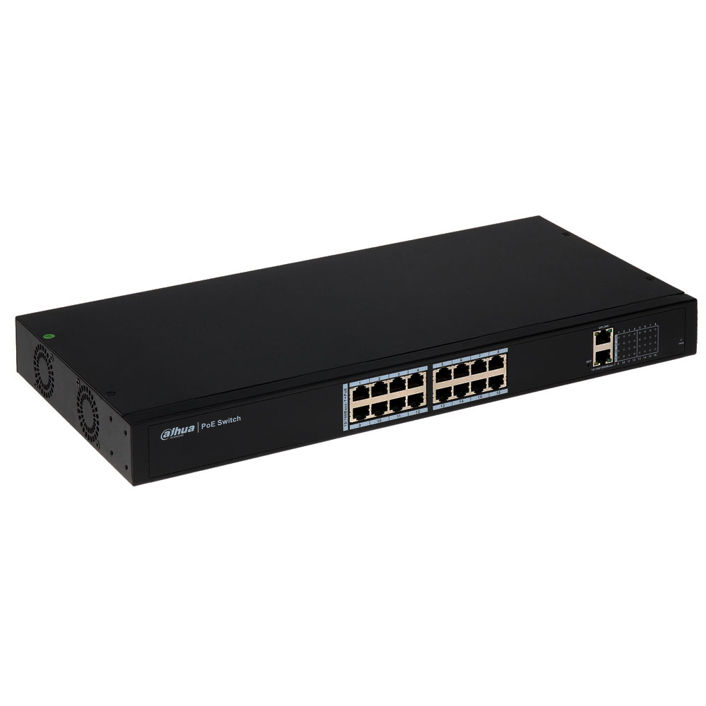Switch PoE Dahua 18 port 1000Mbps DH-PFS4018-16P-250 (1)