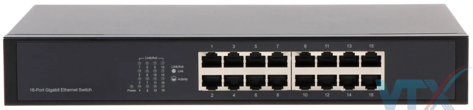 Mặt trước Switch mạng Dahua 16 port Gigabit DH-PFS3016-16GT