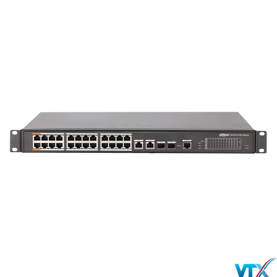 Switch Dahua 26 port PoE 1000Mbps DH-PFS4226-24ET-240