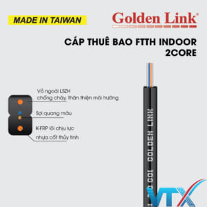 Cáp quang thuê bao Indoor Golden Link 2 sợi và 4 sợi FTTH-IN-2/4F