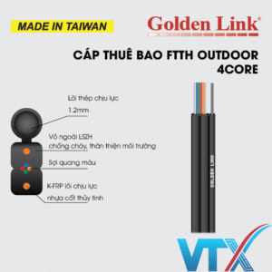 Cáp quang Outdoor Golden Link FTTH-OUT-2/4F
