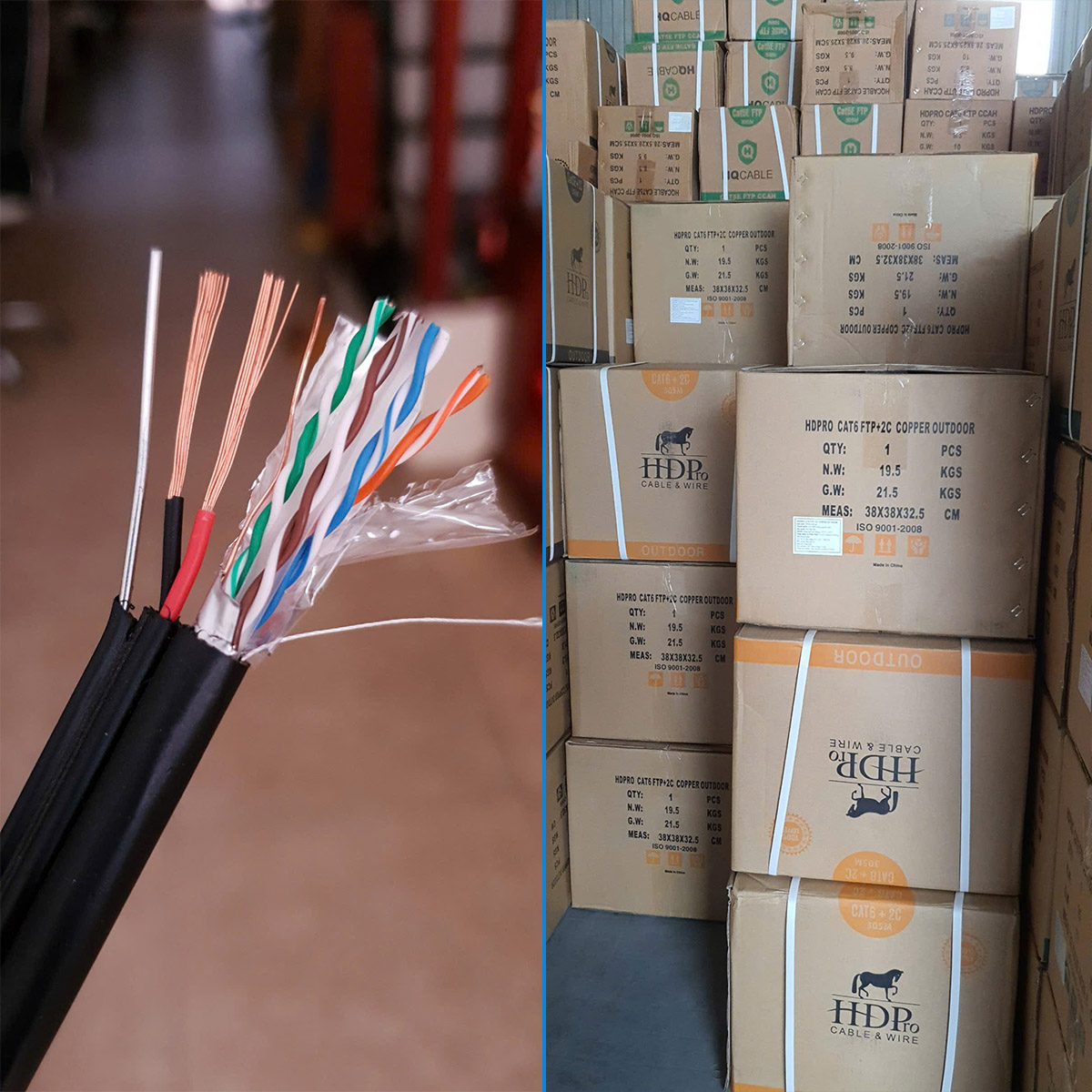 Cáp mạng kèm nguồn ngoài trời CAT6 FTP HDPRO 305M (2)