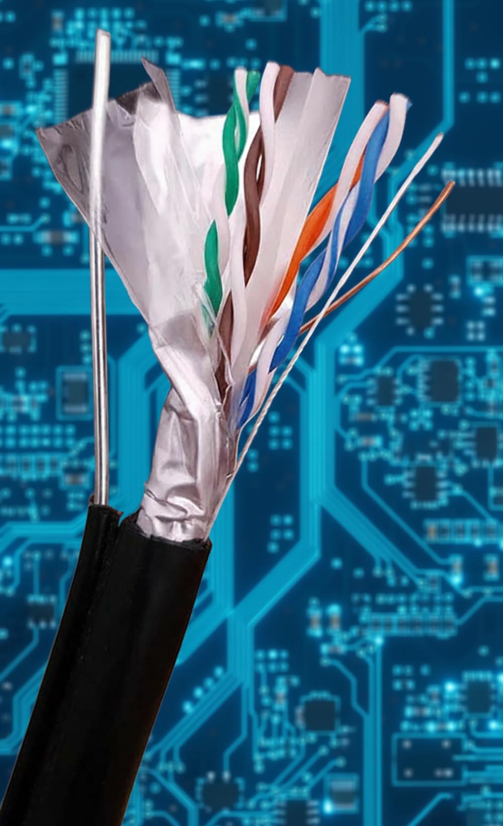 Cấu tạo của Cáp mạng ngoài trời HDPRO CAT6 FTP đồng nguyên chất