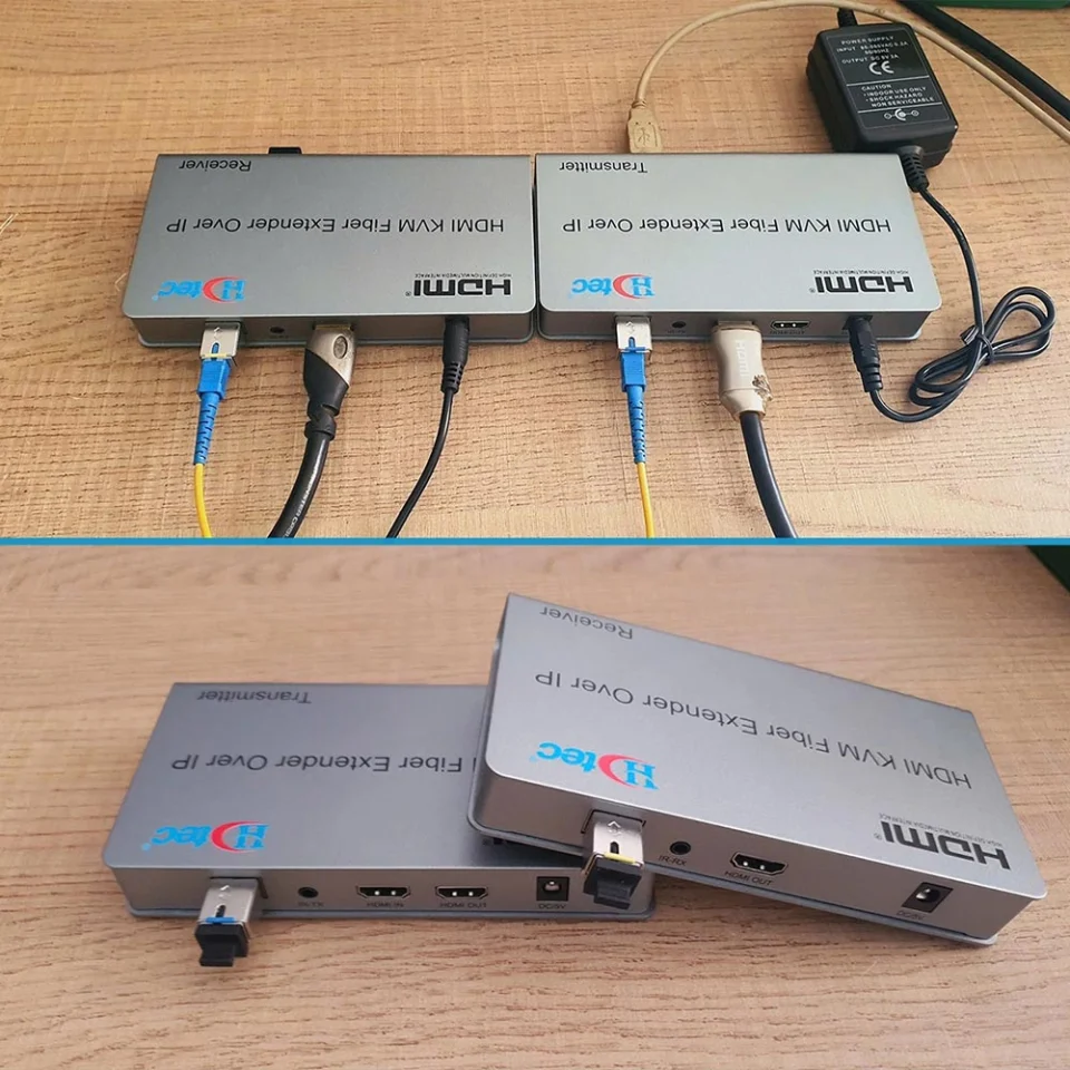 HDTEC HDMI KVM CONVERTER 1080P (Kéo dài HDMI + USB bằng Cáp Quang)