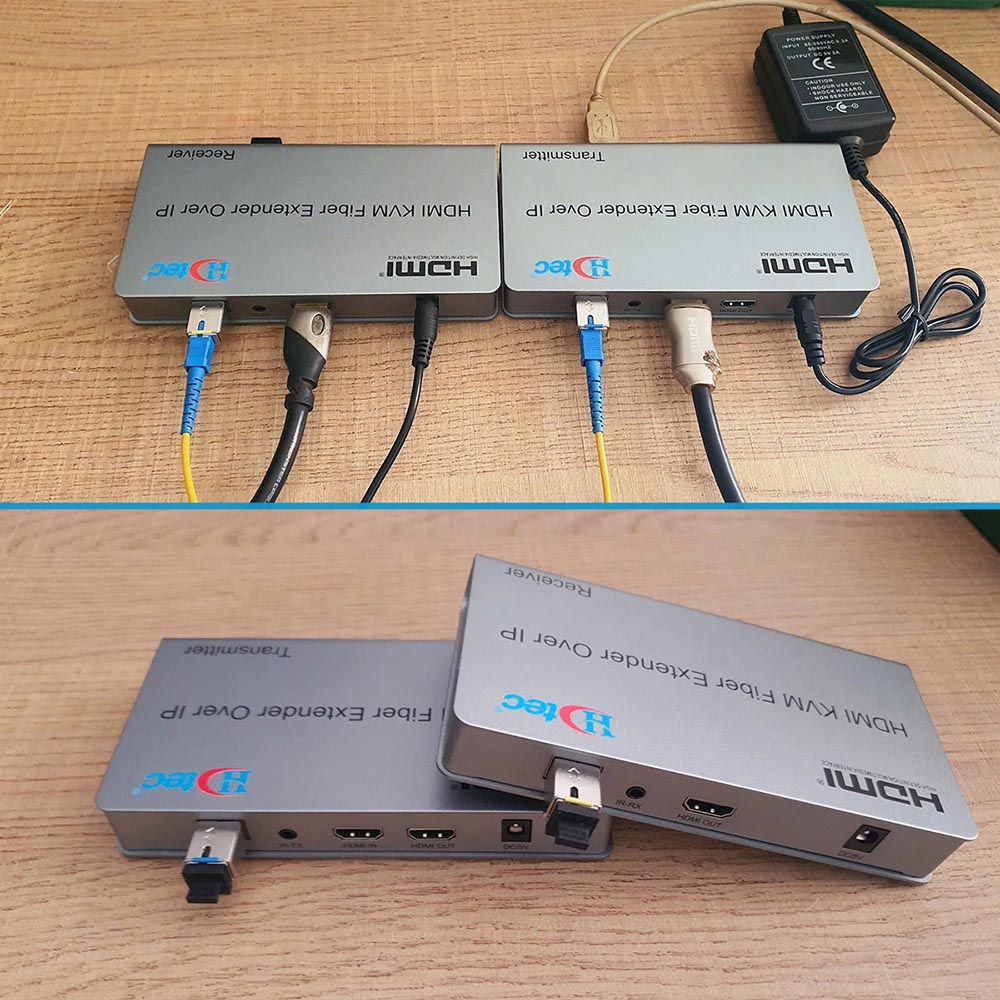 HDTEC HDMI KVM CONVERTER 1080P (Kéo dài HDMI + USB bằng Cáp Quang)