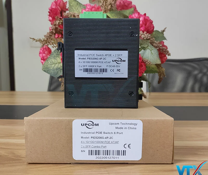 Switch PoE công nghiệp Upcom PIES206G-4P-2C
