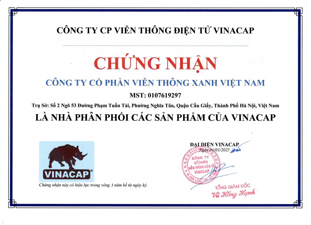 Chứng nhận phân phối Vinacap 2025