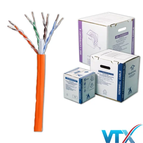 Cáp Mạng Chậm Cháy Cat6 UTP 4 Pair Hosiwell 30022-OR-LSZH