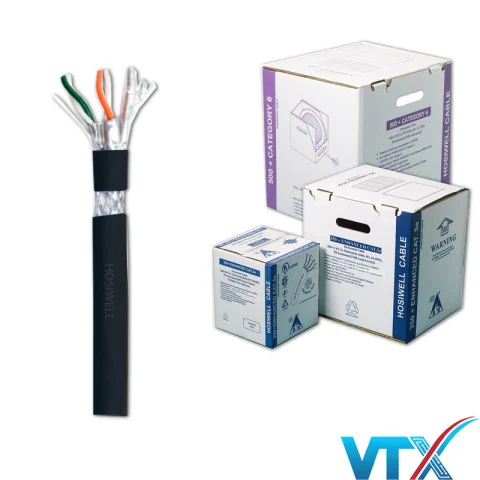 Cáp mạng ngoài trời Cat6A S/FTP 4 Pair Hosiwell 30205-D-BK
