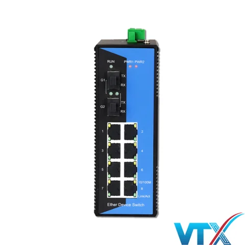 Switch Ethernet UPCOM IES4010-2GS 8x10/100 và 2xGigabit SFP
