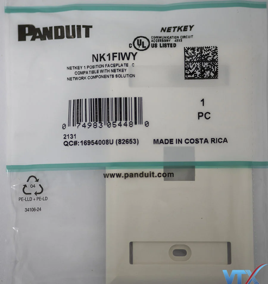 Wallplate 1 Port PANDUIT NK1FIWY (1)