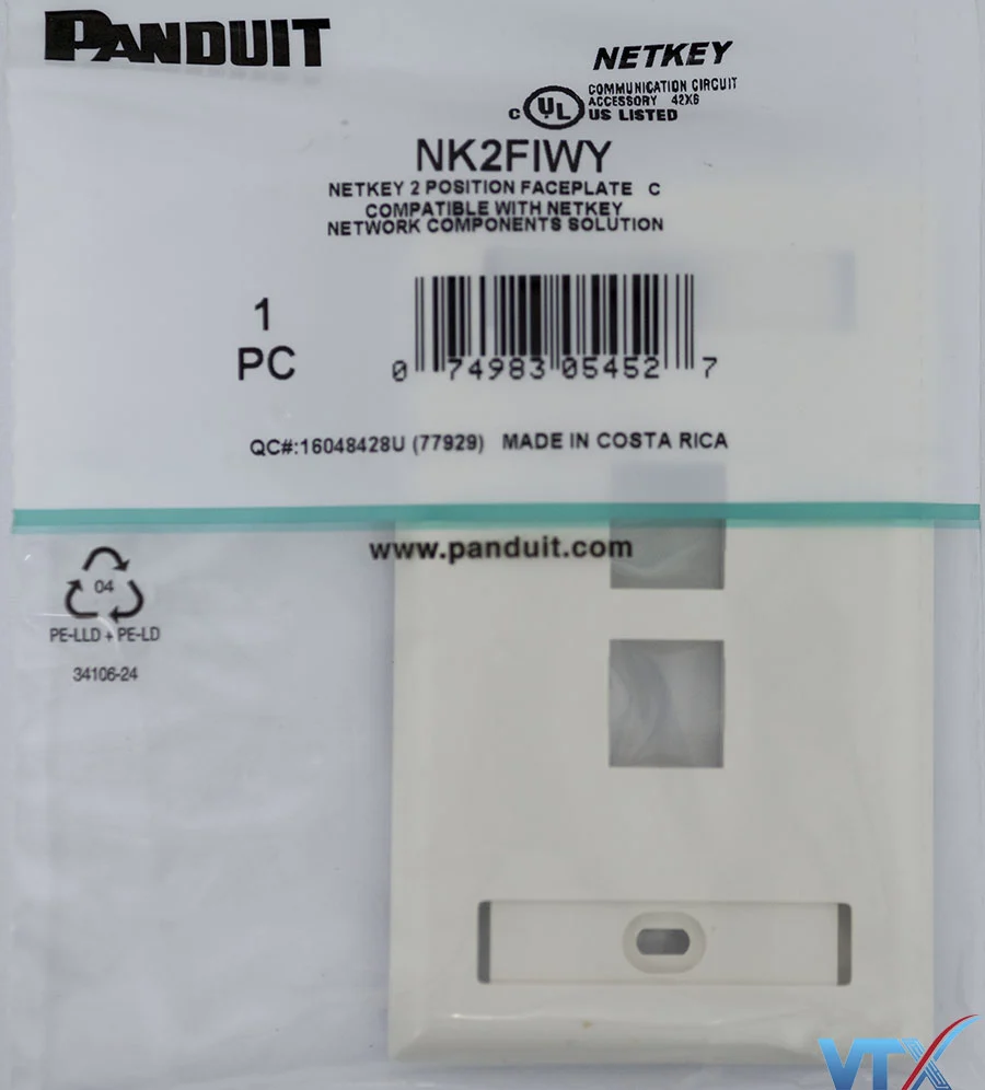 Wallplate 2 Port PANDUIT NK2FIWY (1)