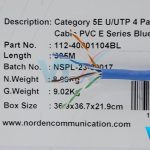 Dây cáp mạng Cat5e UUTP 4 Pair NORDEN 112-40001104BL (5)