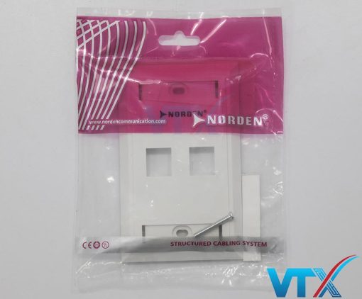 Mặt ổ cắm mạng 2 lỗ NORDEN 124-15102WH (4)