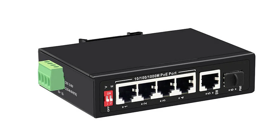 PIES206G-GS-4P Switch PoE công nghiệp UPCOM 4 cổng PoE Gigabit RJ45 + 1 cổng Uplink Gigabit RJ45 + 1 cổng SFP Gigabit