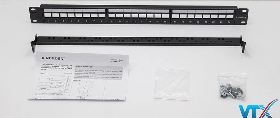 Patch Panel Cat6 UTP 24 Port NORDEN 121-01P18124B (3)