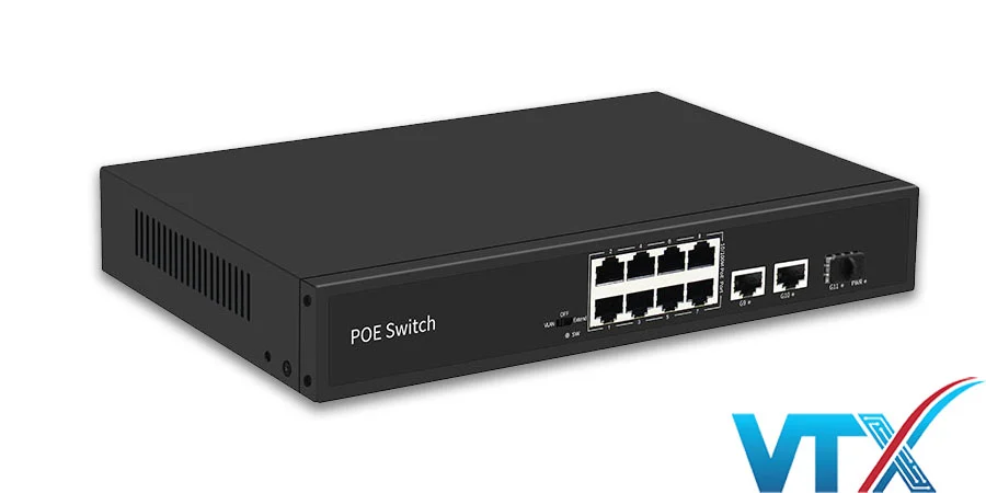 Switch PoE UPCOM 8 cổng 10-100M + 2 cổng Uplink 1000M + 1 cổng Gigabit SFP POE308-2G-GS