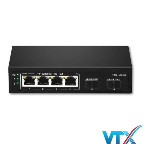 Switch UPCOM POE304G-2GS 4xPoE 10/100/1000M + 2xUplink SFP 1000M