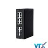 Switch PoE công nghiệp UPCOM 8 cổng PoE Gigabit RJ45 + 2 cổng Uplink Gigabit RJ45 + 2 cổng Combo SFP Gigabit