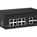Switch PoE công nghiệp UPCOM 8 cổng PoE Gigabit RJ45 + 2 cổng Uplink Gigabit RJ45 + 2 cổng Combo SFP Gigabit PIES1014G-4GS-8P