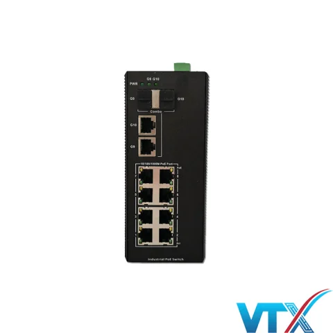 Switch PoE công nghiệp UPCOM PIES2012G-2C-8P