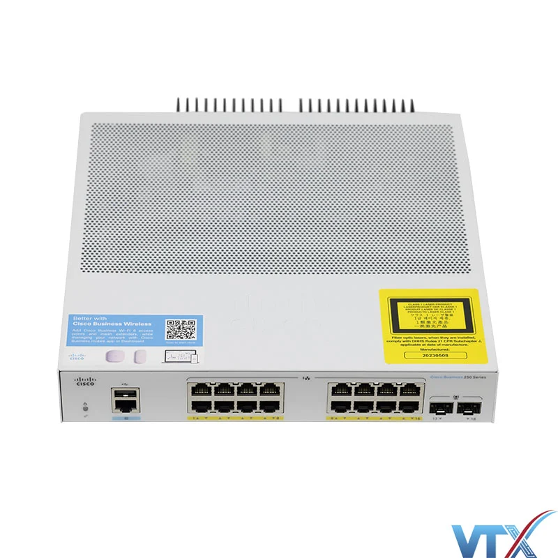 Switch chia mạng Cisco 16 cổng Ethernet Gigabit + 2 cổng SFP - CBS250-16P-2G (23)