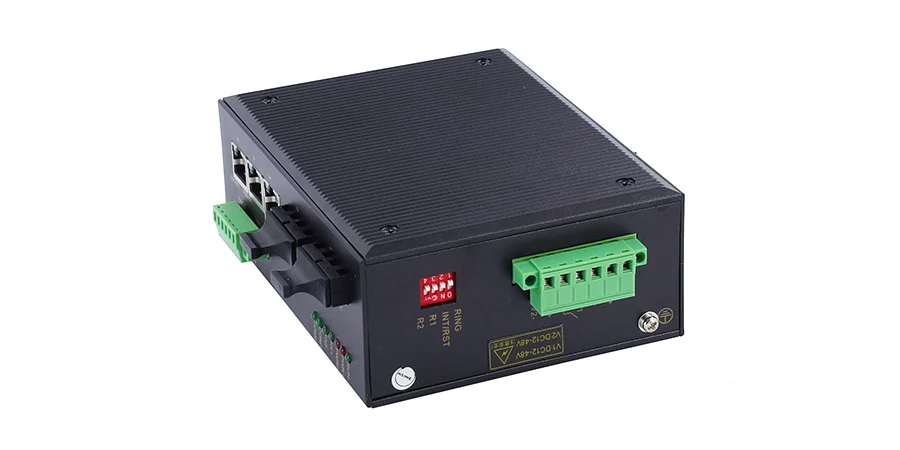 Switch công nghiệp UPCOM 3 cổng RJ45 10-100M 2 cổng FX 100M 2 cổng RS232-485 IES305-2F-202