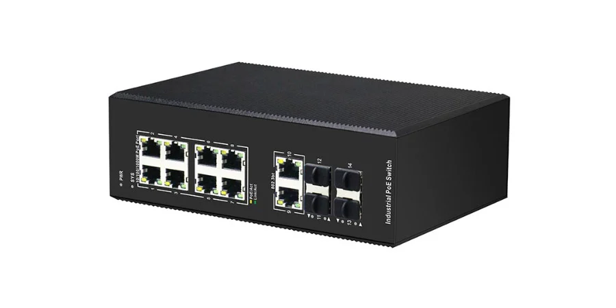 ảnh Switch PoE công nghiệp UPCOM PIES1014G-4GS-8P-BT 8 cổng PoE (Hỗ trợ 9-10 cổng bt-90W) + 2 cổng RJ45 + 4 cổng SFP Gigabit