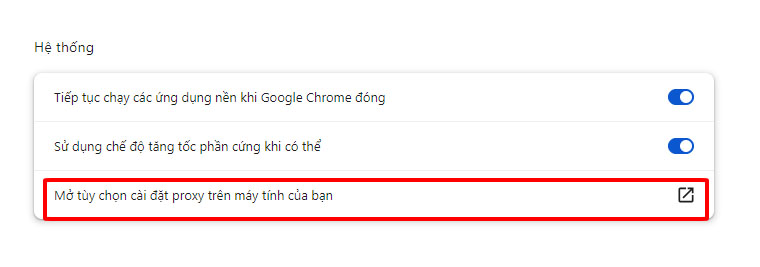 thiết lập Proxy server cho trình duyệt Chorme 4