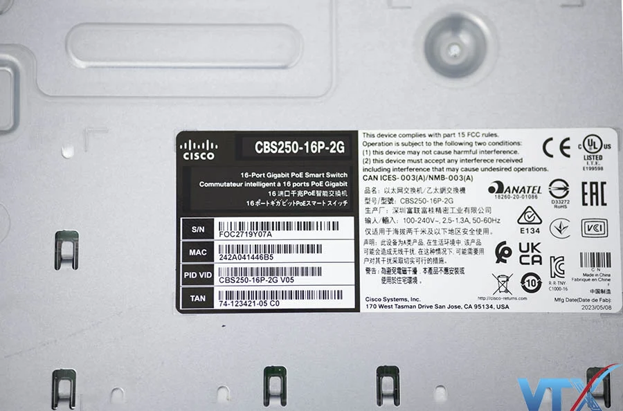 thông số Switch chia mạng Cisco 16 cổng Ethernet Gigabit + 2 cổng SFP - CBS250-16P-2G (10)