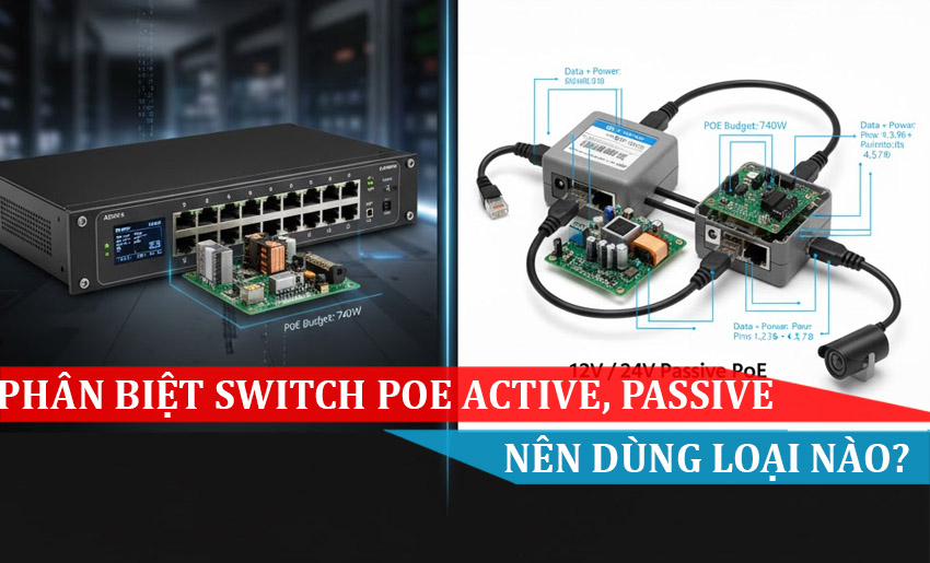Phân biệt Switch PoE Active và Passive Nên dùng loại nào