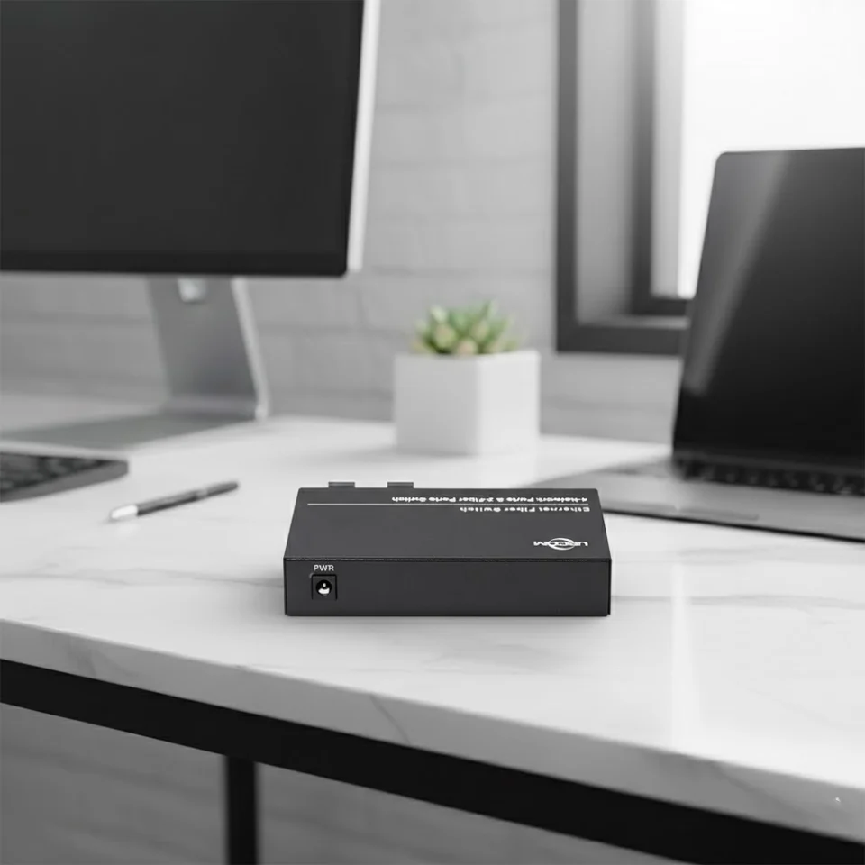 Mặt sau Media Conerter UPCOM MC204-2FG-SN