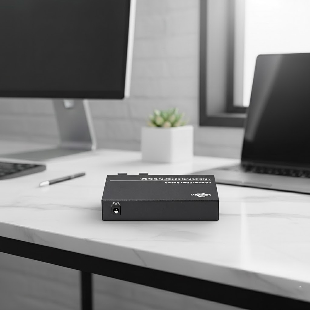 Mặt sau Media Conerter UPCOM MC204-2FG-SN